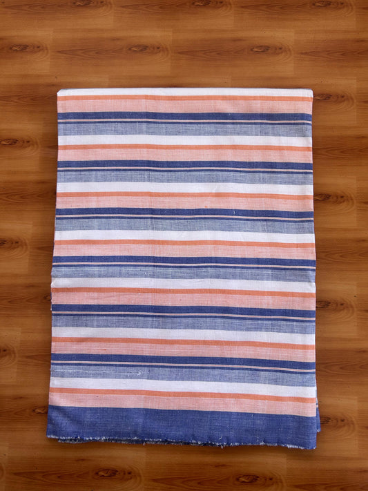 Handloom Bedsheet -  Pure Cotton - 10% Discount !! Kaitharikada - Multi Colour Striped Body - 2 KK10000 KAL