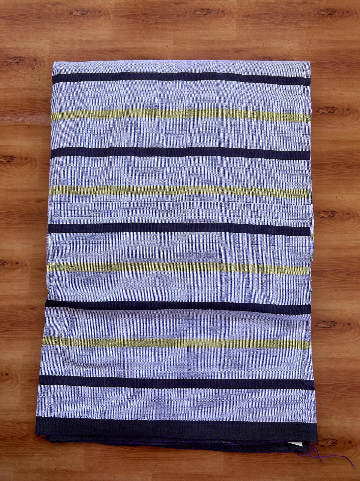 Handloom Bedsheet -  Pure Cotton - 10% Discount !! Kaitharikada - Black Purple & Yellow Striped Body - 6 KK10000 KAL
