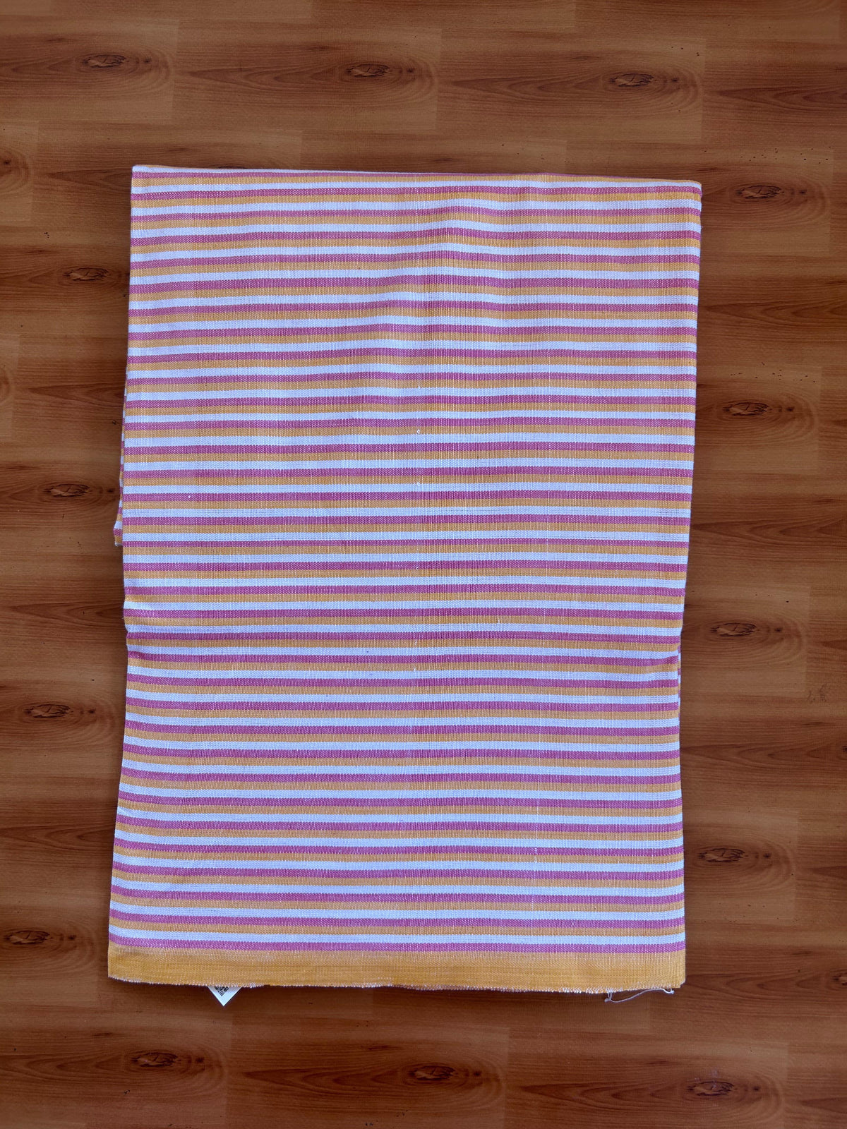 Handloom Bedsheet -  Pure Cotton - 10% Discount !! Kaitharikada - Pink Yellow & White Striped Body - 4 KK10000 KAL