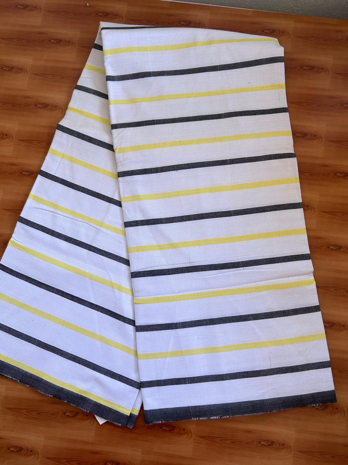 Handloom Bedsheet -  Pure Cotton - 10% Discount !! Kaitharikada - Black Yellow & White Striped Body - 3 KK10000 KAL