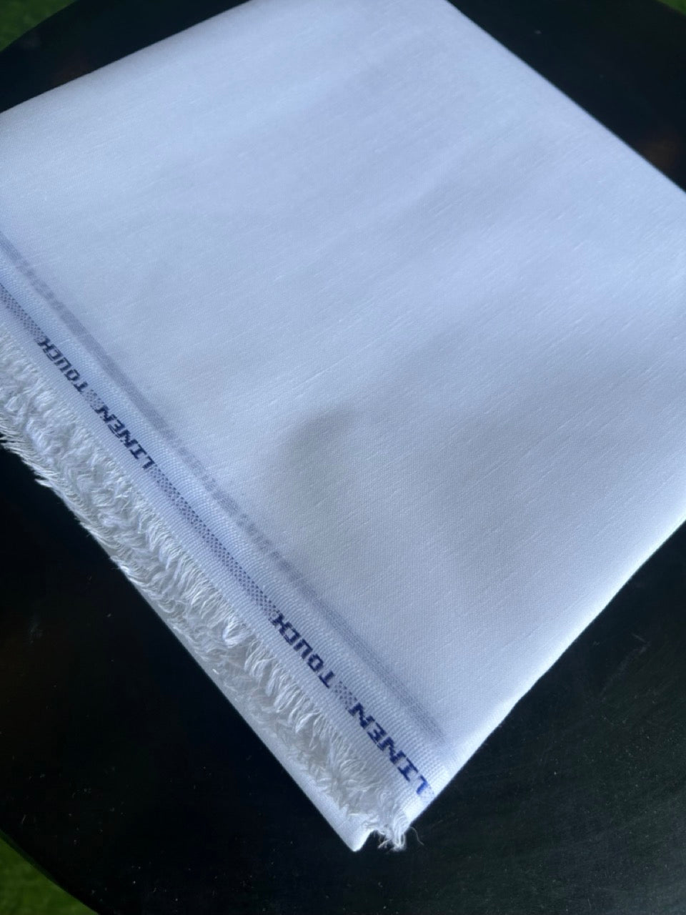 NEW! Kaitharikada - PURE White LINEN TOUCH (cotton) Shirt Material  - 200x150(cm) (₹ 300 per meter) - 2KK7006MKS