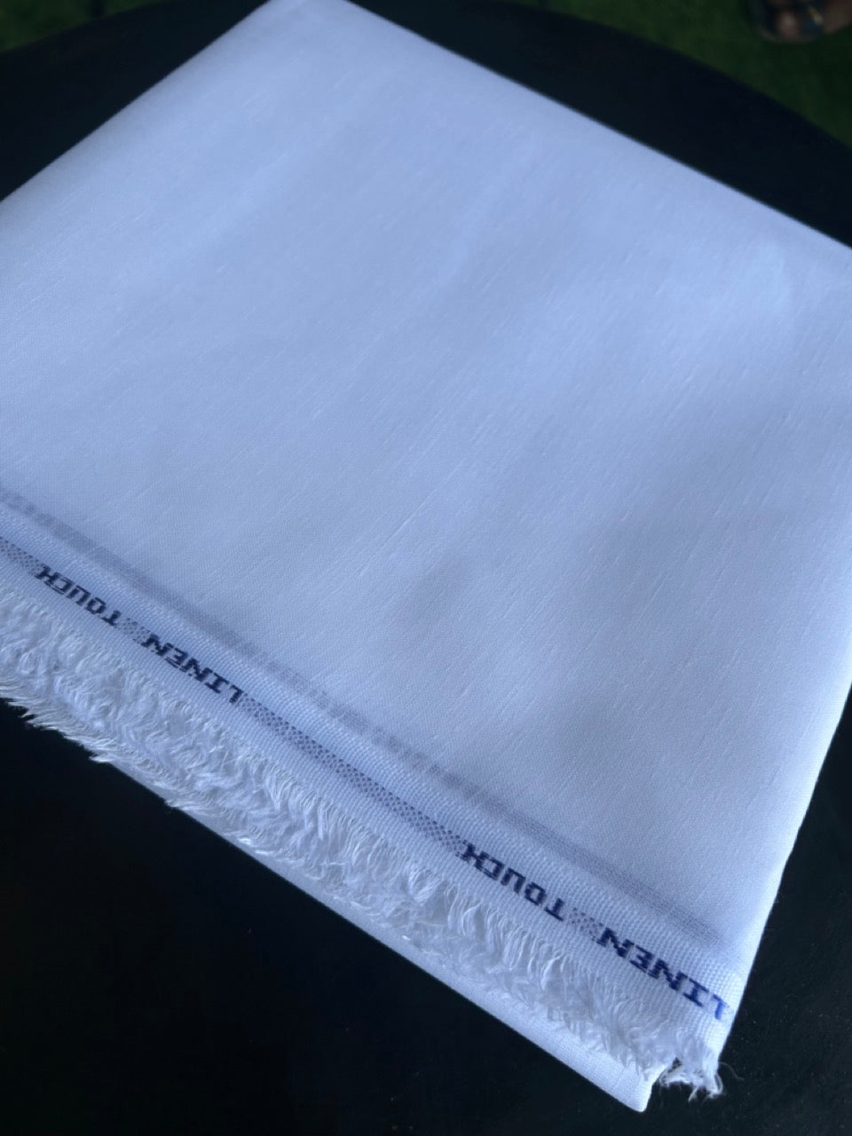 NEW! Kaitharikada - PURE White LINEN TOUCH (cotton) Shirt Material  - 200x150(cm) (₹ 300 per meter) - 2KK7006MKS