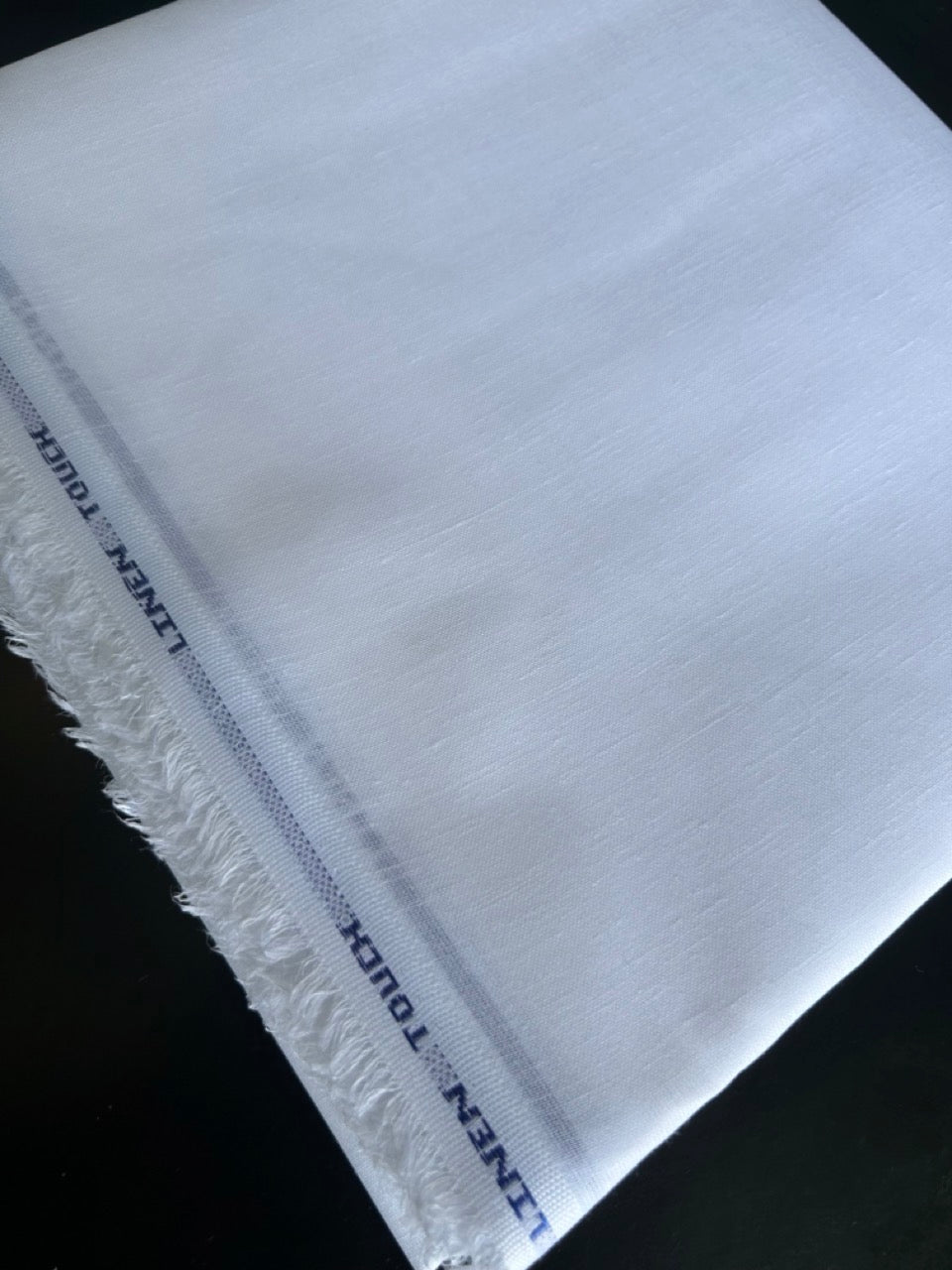NEW! Kaitharikada - PURE White LINEN TOUCH (cotton) Shirt Material  - 200x150(cm) (₹ 300 per meter) - 2KK7006MKS