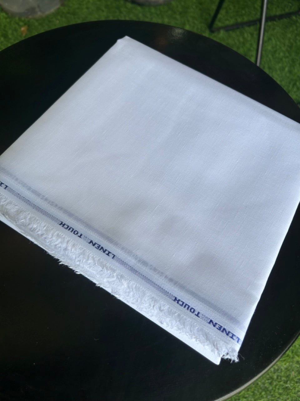 NEW! Kaitharikada - PURE White LINEN TOUCH (cotton) Shirt Material  - 200x150(cm) (₹ 300 per meter) - 2KK7006MKS