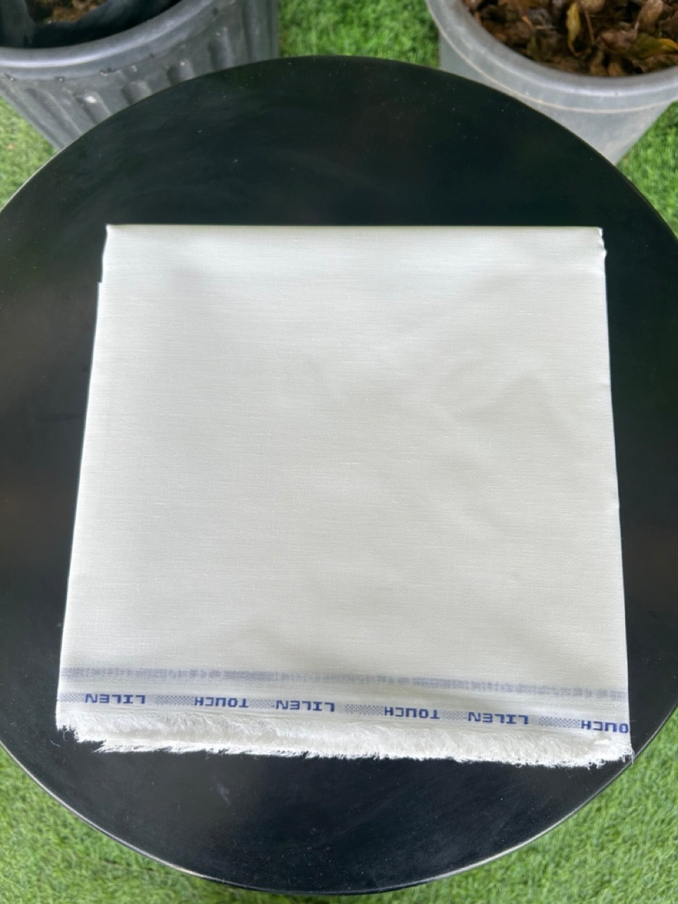 NEW! Kaitharikada - OFF White LINEN TOUCH (cotton) Shirt Material  - 200x150(cm) (₹ 300 per meter) - 3KK7006MKS