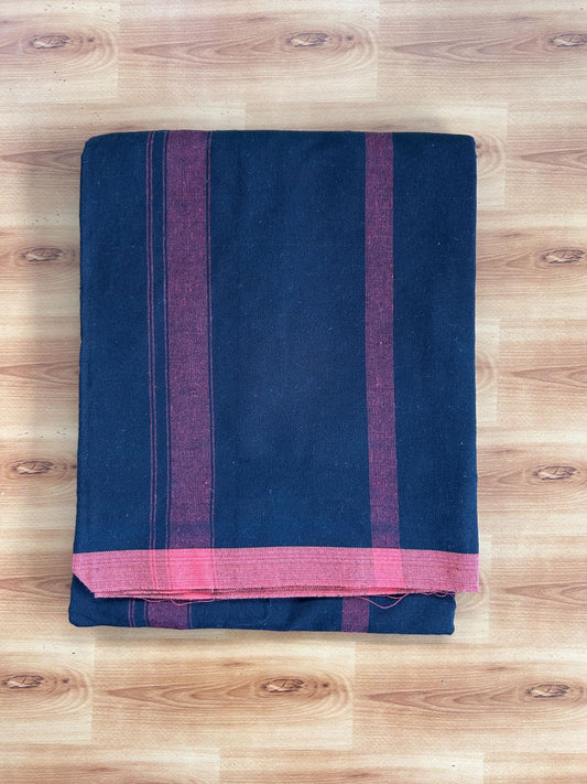Kaitharikada - Single Kaily / Lungi - Mixed Cotton - 40s twisted - 1 inch  Red kara with Black & Red Striped colour body (2 meter / 4 muzham) - 8 KK8055 SAT
