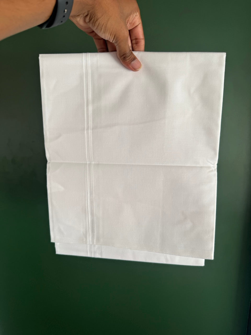 Single Pure White 100% Pure Cotton Mundu/Dhoti - 8% Discount! KaithariKada Mill Bleached - 40s - 0.5 cm White Kara (2 meter / 4 muzham) - 13 KK5467 MC
