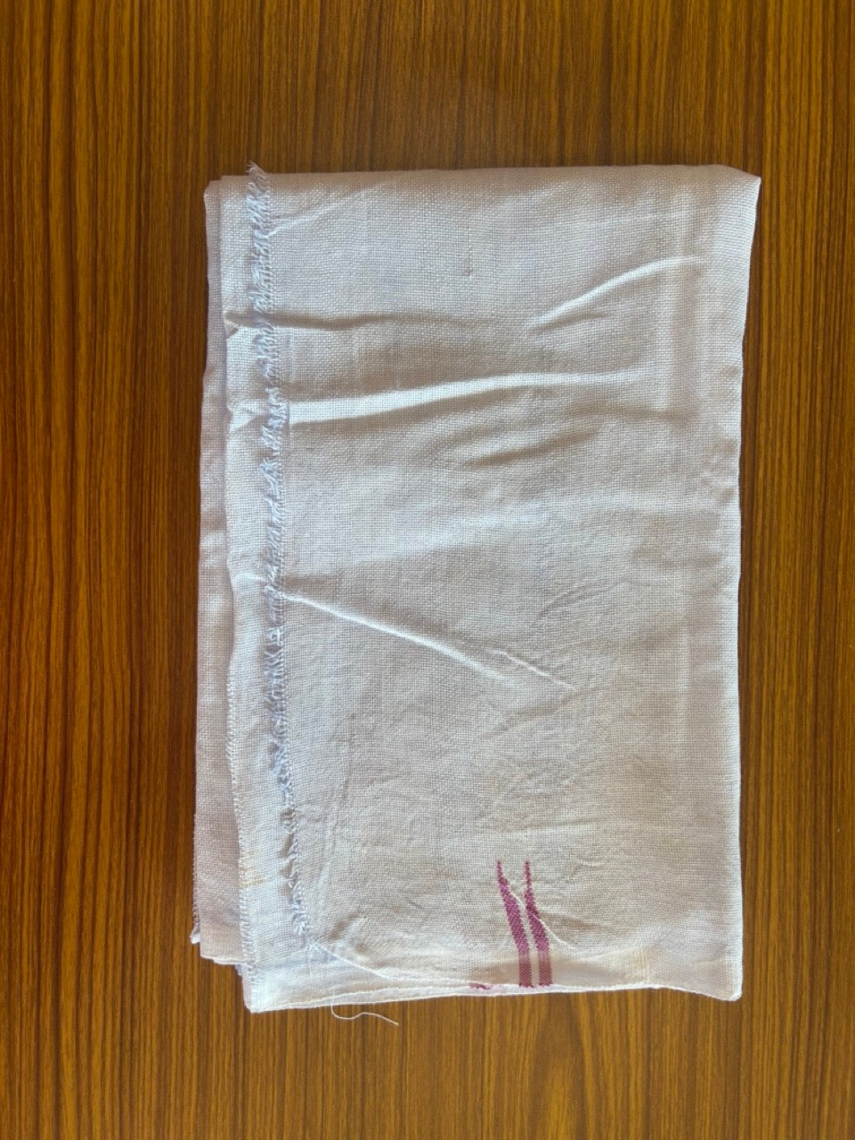 Kaitharikada - HANDLOOM Pure Cotton Kerala Towel - Thorthu - White Body & Purple chutty kara - 2KK481ELA