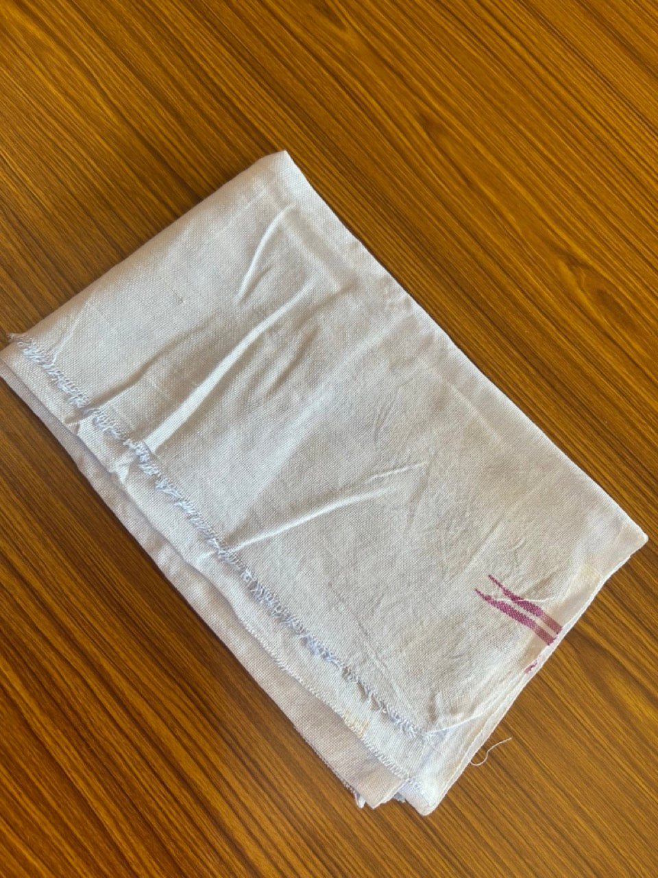 Kaitharikada - HANDLOOM Pure Cotton Kerala Towel - Thorthu - White Body & Purple chutty kara - 2KK481ELA