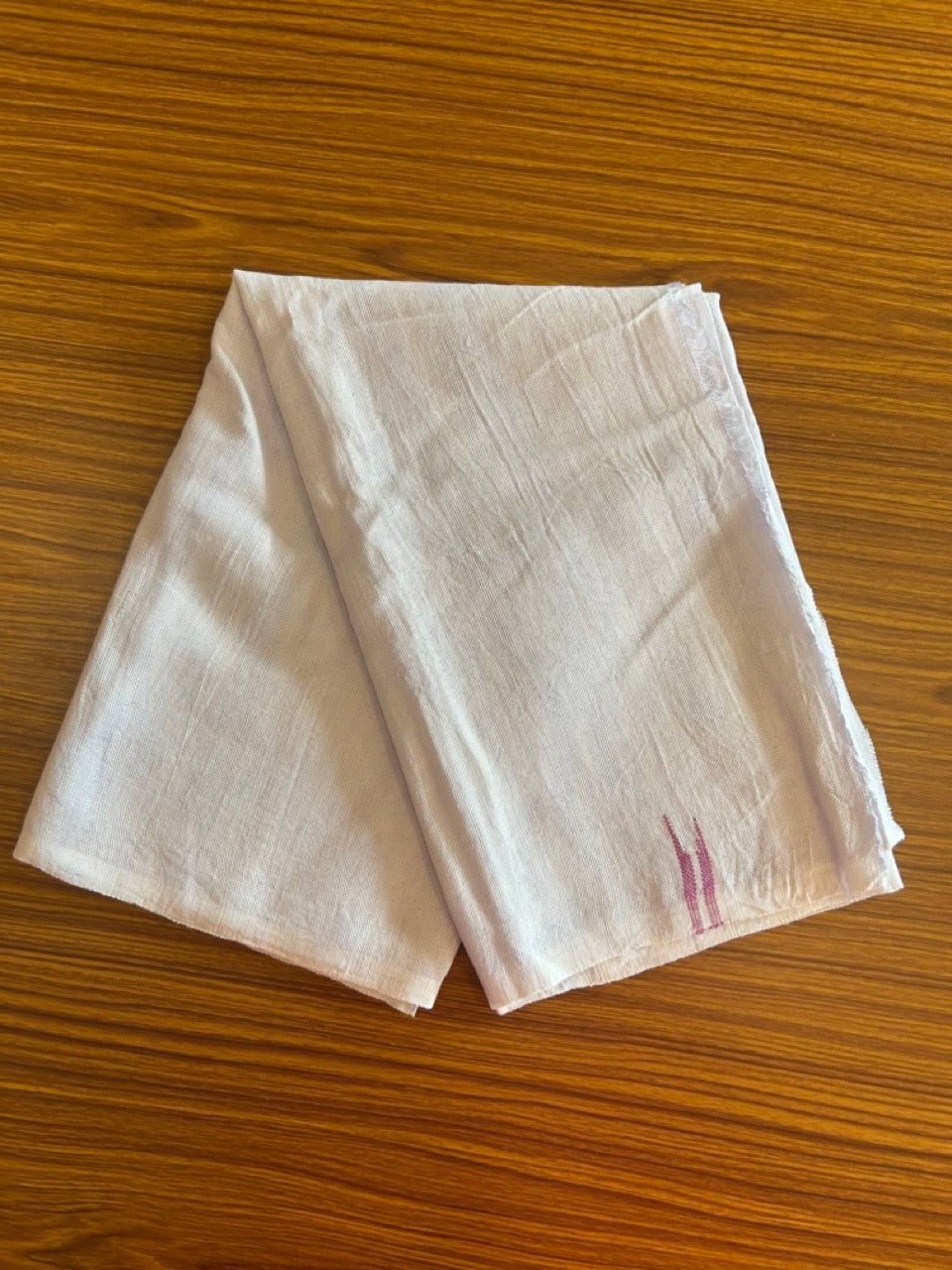 Kaitharikada - HANDLOOM Pure Cotton Kerala Towel - Thorthu - White Body & Purple chutty kara - 2KK481ELA