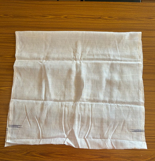 Kaitharikada - HANDLOOM Pure Cotton Kerala Towel - Thorthu - White Body & Blue chutty kara - 3KK481ELA