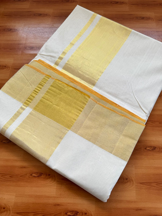 25% Discount KaithariKada Handloom Unakkupaav Balaramapuram Kerala Saree for Women - 100% Pure Cotton - 4 inch Gold Kasav Kara - 1 KK7002 ABH
