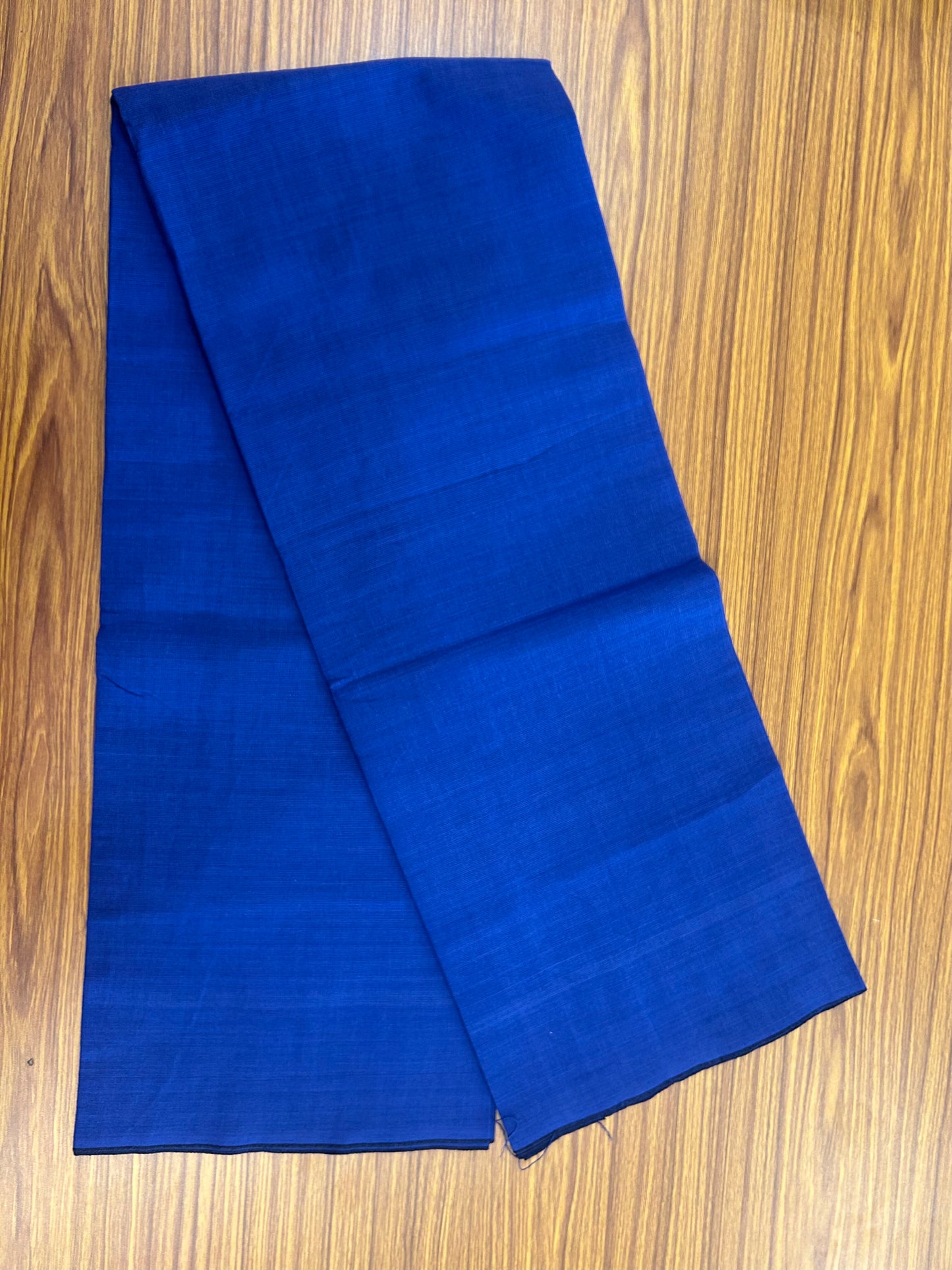 Premium Kathar Type Mund Pure cotton - Kaitharikada - Single Kaily / Lungi - 0.1 inch Black thin kara Border with Blue colour body (2 meter / 4 muzham) - 55 KK8050 MUT