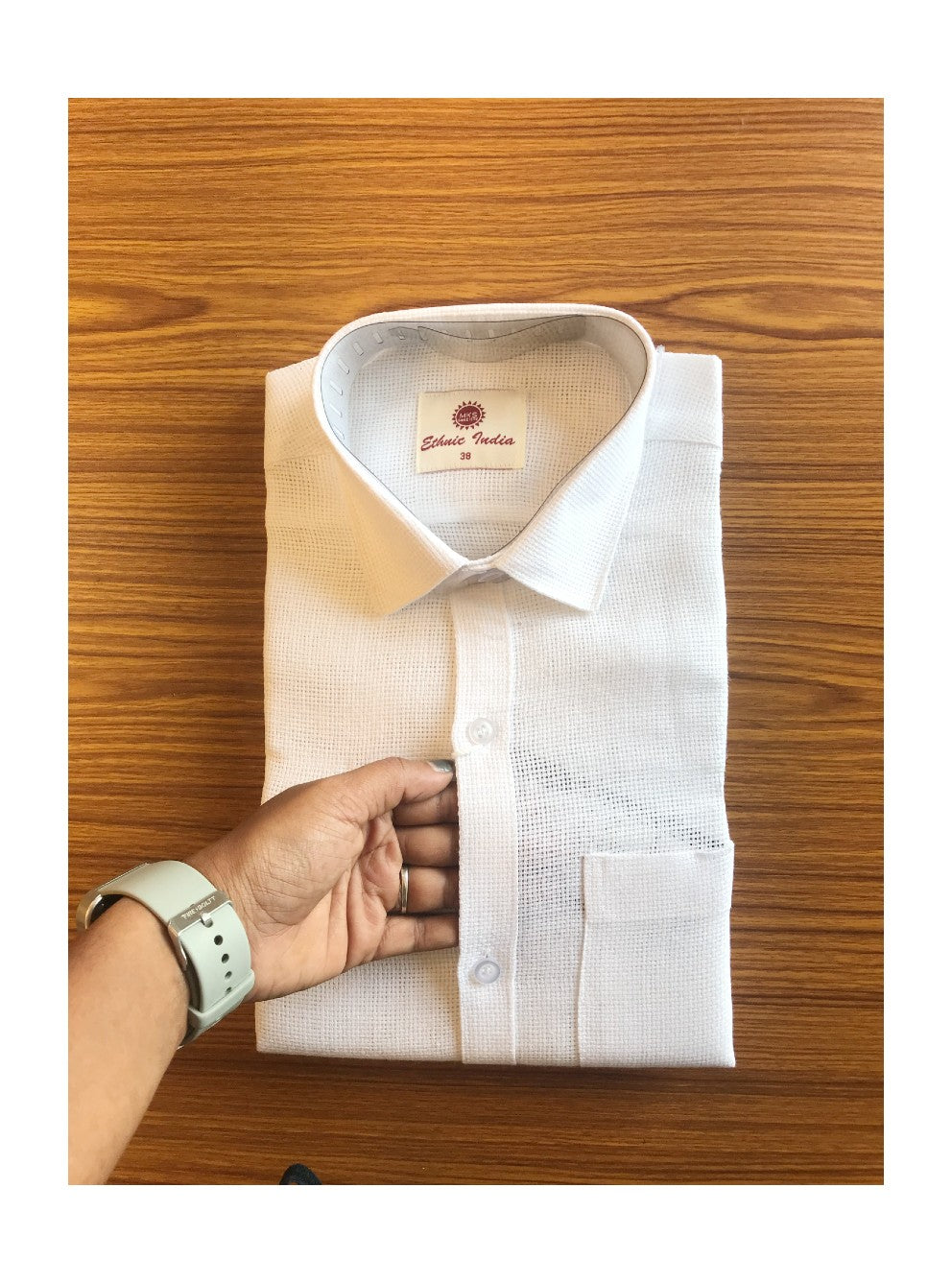 Kaitharikada- JUTE & COTTON  WHITE . ETHINIC INDIA  FULL Sleeve-6.