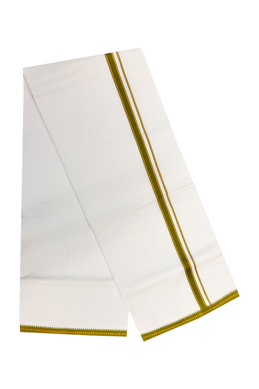 KaithariKada 100% Cotton Ultra WHITE SINGLE Mundu/Dhoti-40s Thread 1.cm (2 meter / 4 muzham) KUPPADAM model Sage Green Kara-102