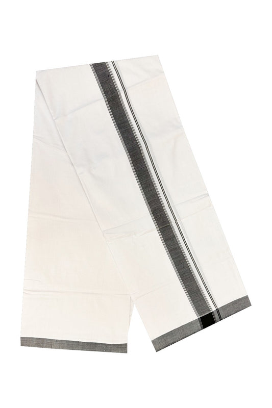 32% Discount! Ultimate HANDLOOM-Kaitharikada Kalamachal-Government Sealed & HALLMARKED-100% PURE COTTON! Pure WHITE DOUBLE Mundu / Dhoti - 1.inch  BLACK KARA-17