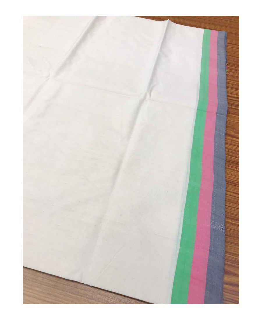 20% Discount KaithariKada HANDLOOM UNAKKUPAAV Balaramapuram Kerala Saree for Women- 100% PURE Cotton- Pink ,Navy blue & Green  Kasav  Kara - 12 .