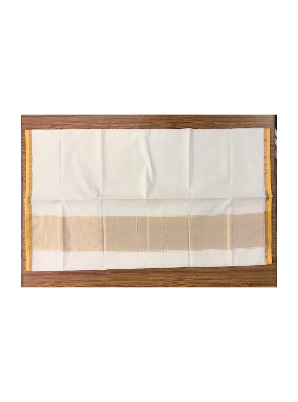 20% Discount Kaitharikada 100% Cotton Kerala Saree with YELLOW & KASAVU in pallu and Border.- 3