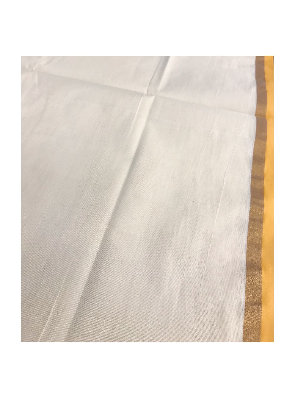 20% Discount Kaitharikada 100% Cotton Kerala Saree with YELLOW & KASAVU in pallu and Border.- 3
