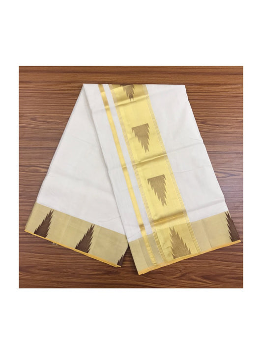 KaithariKada HANDLOOM UNAKKUPAAV Balaramapuram Kerala Saree for Women - 100% PURE Cotton 6.25 Inch MAROON & Gold - Kasavu Kara - 4.