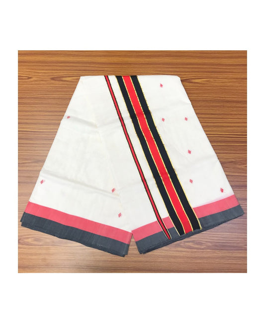 20% Discount !! KaithariKada HANDLOOM UNAKKUPAAV Balaramapuram Kerala Saree for Women- 100% PURE Cotton - 4.5inch Black & Red Kasavu Kara - 10 .