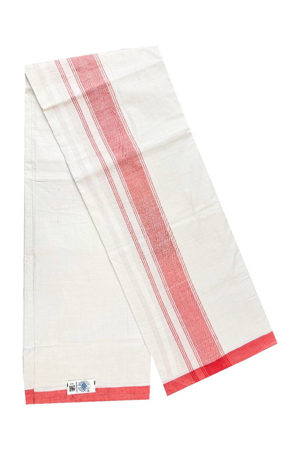 Ultimate HANDLOOM-Kaitharikada Kalamachal-Government Sealed & HALLMARKED-100% PURE COTTON! Pure WHITE SINGLE Mundu / Dhoti (2 meter / 4 muzham).