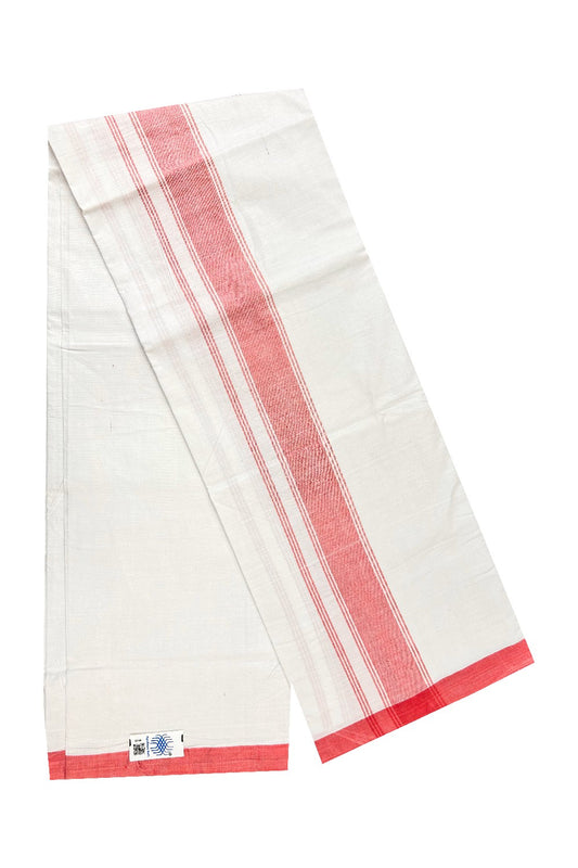 Ultimate HANDLOOM-Kaitharikada Kalamachal-Government Sealed & HALLMARKED-100% PURE COTTON! Pure WHITE SINGLE Mundu / Dhoti (2 meter / 4 muzham).
